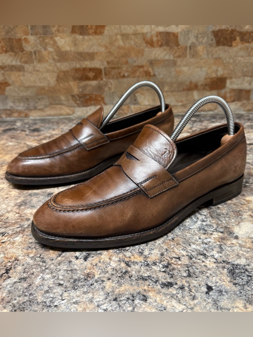 Tod's Italy Brown Leather Loafers Slip On Shoes Mens Size 6.5